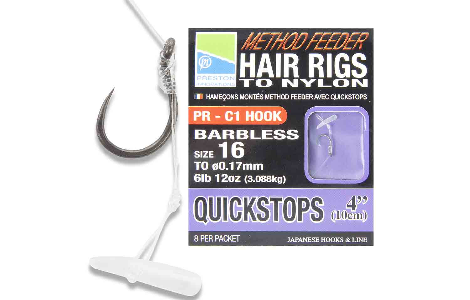 Preston Method Feeder hair Rigs 4" QS